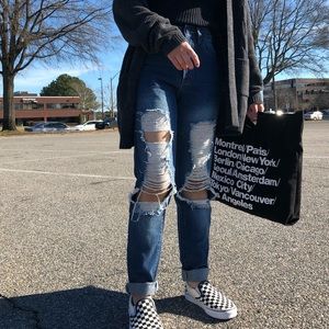 High waisted destroyed mom jean from NastyGal